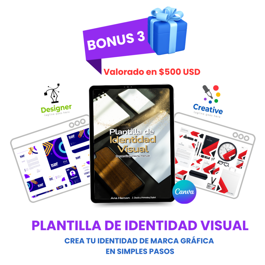 Descarga la plantilla de identidad visual para tu marca, hecha en canva gratuito.