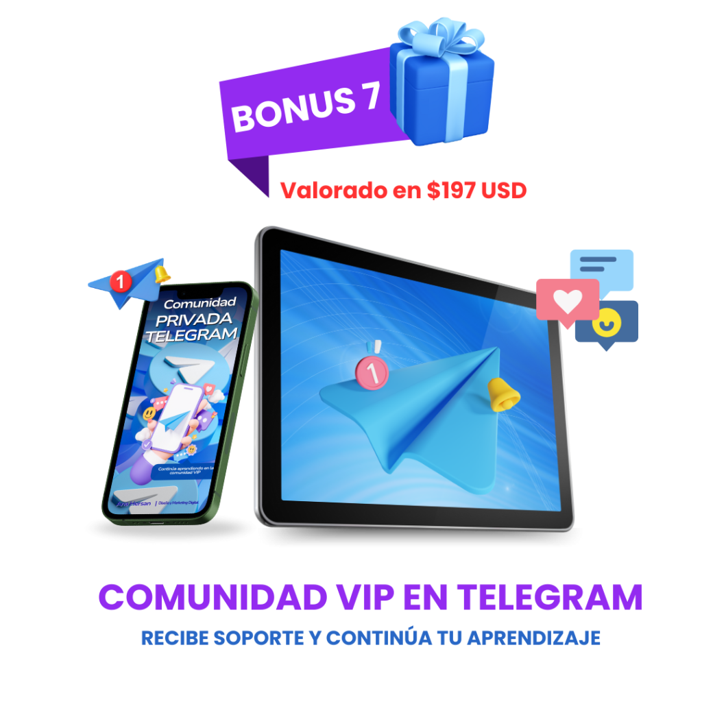Unete al grupo de soporte VIP en telegram de ebook diseña con canva y conquista clientes